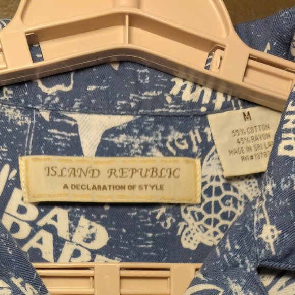 Island Republic Island Party Time Button Up Shirt Men's SIZE MEDIUM - Picture 5 of 5